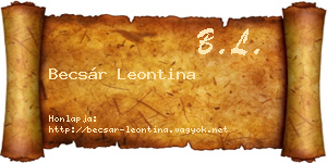 Becsár Leontina névjegykártya