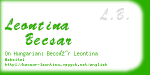 leontina becsar business card